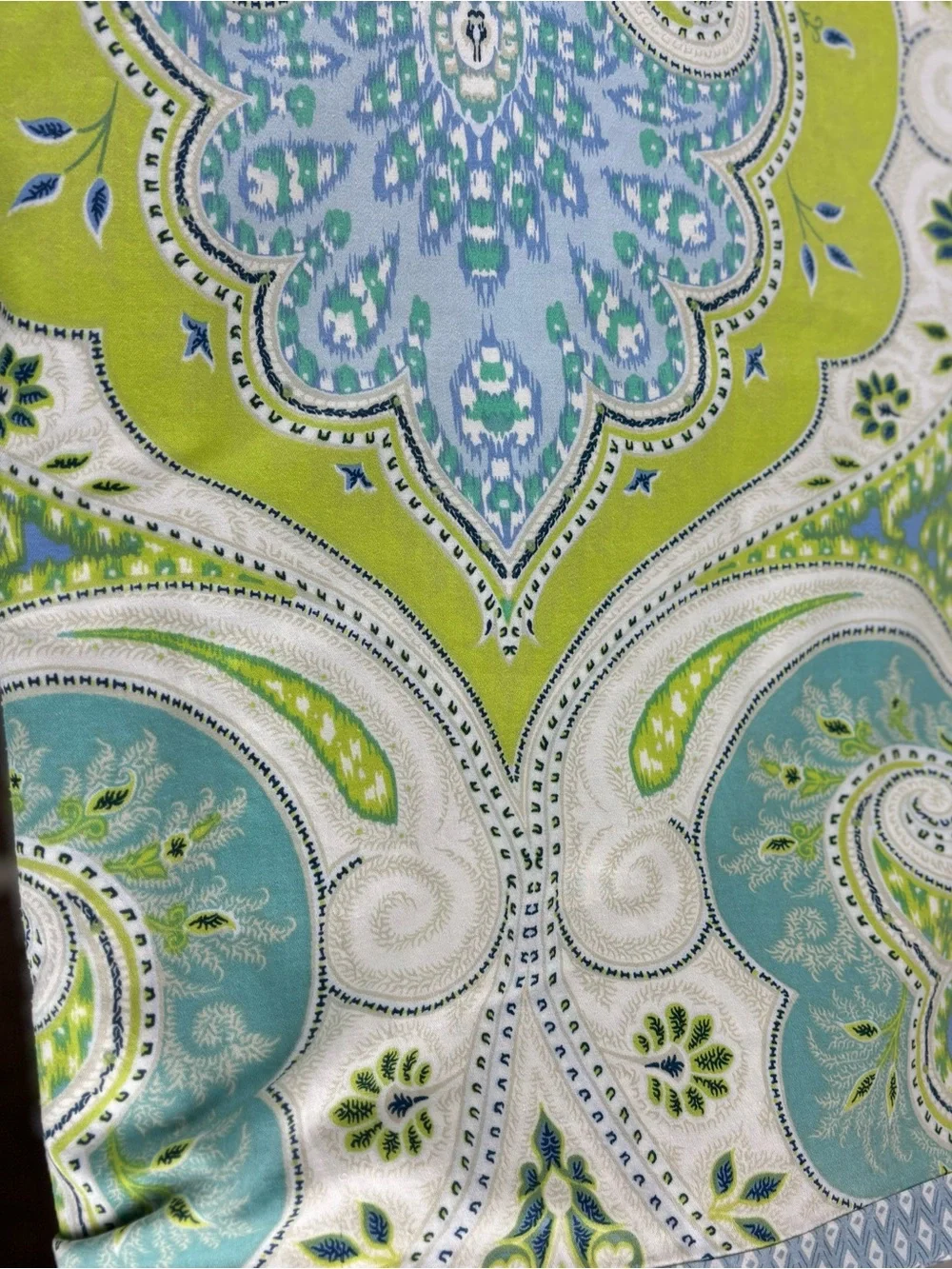 ECHO Design Duvet & Sham (2) set-“Sardinia” Paisley Print -Green & Blue F/Q